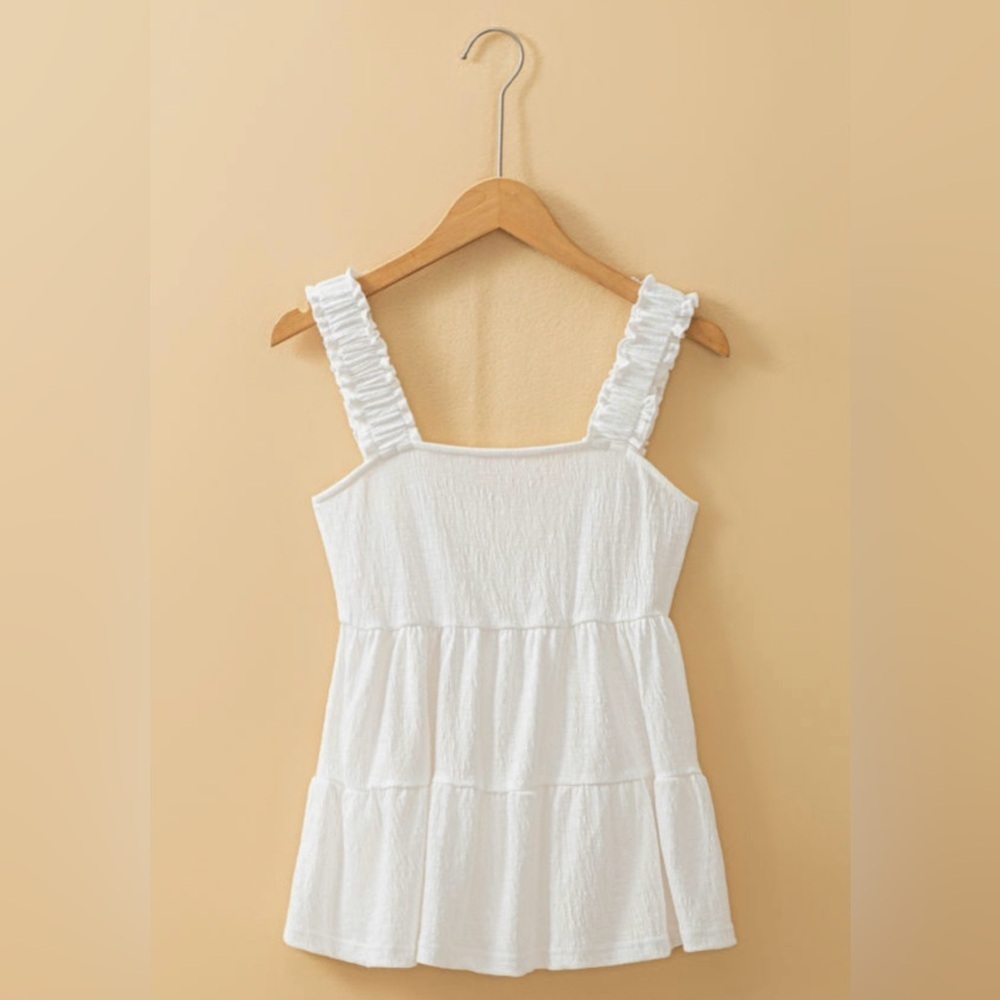 White Ruffle Top - Picture 5 of 10